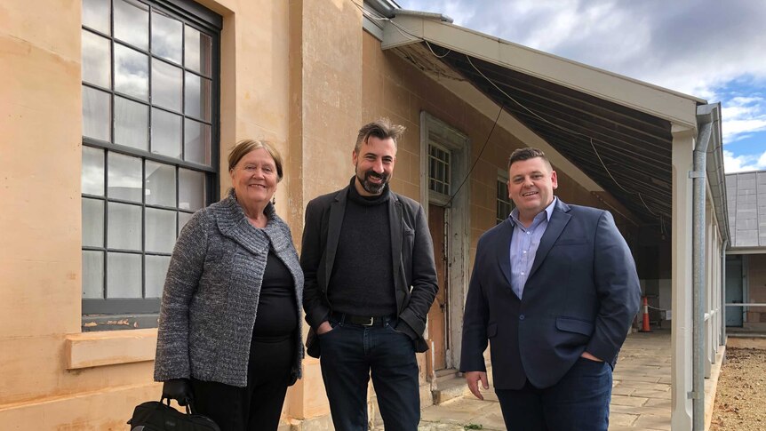 Mayor with Arts centre directors at willow court.