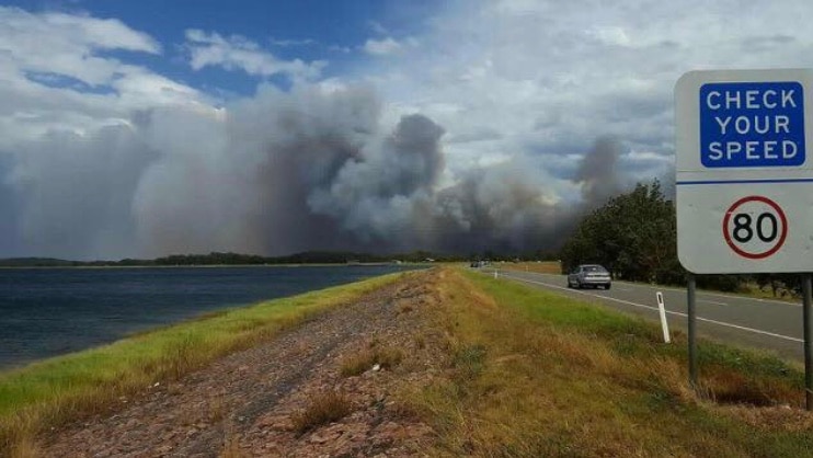 Bushfire in the distance.