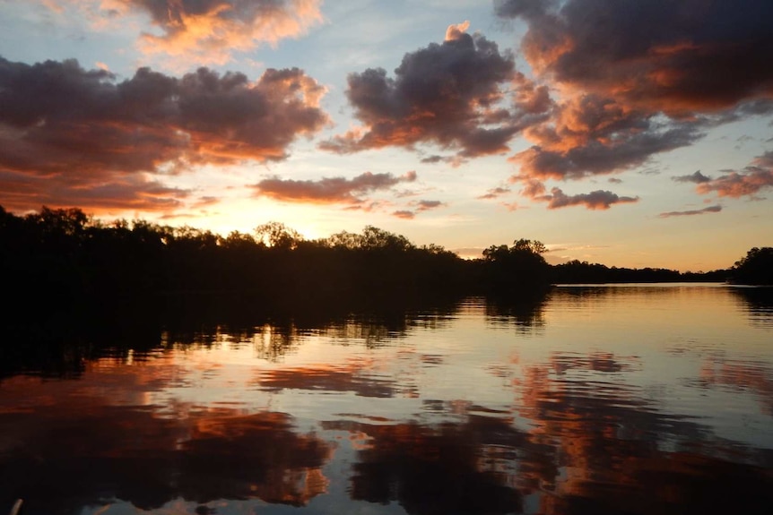 A sunset at the wetlands in Kakadu National Park.