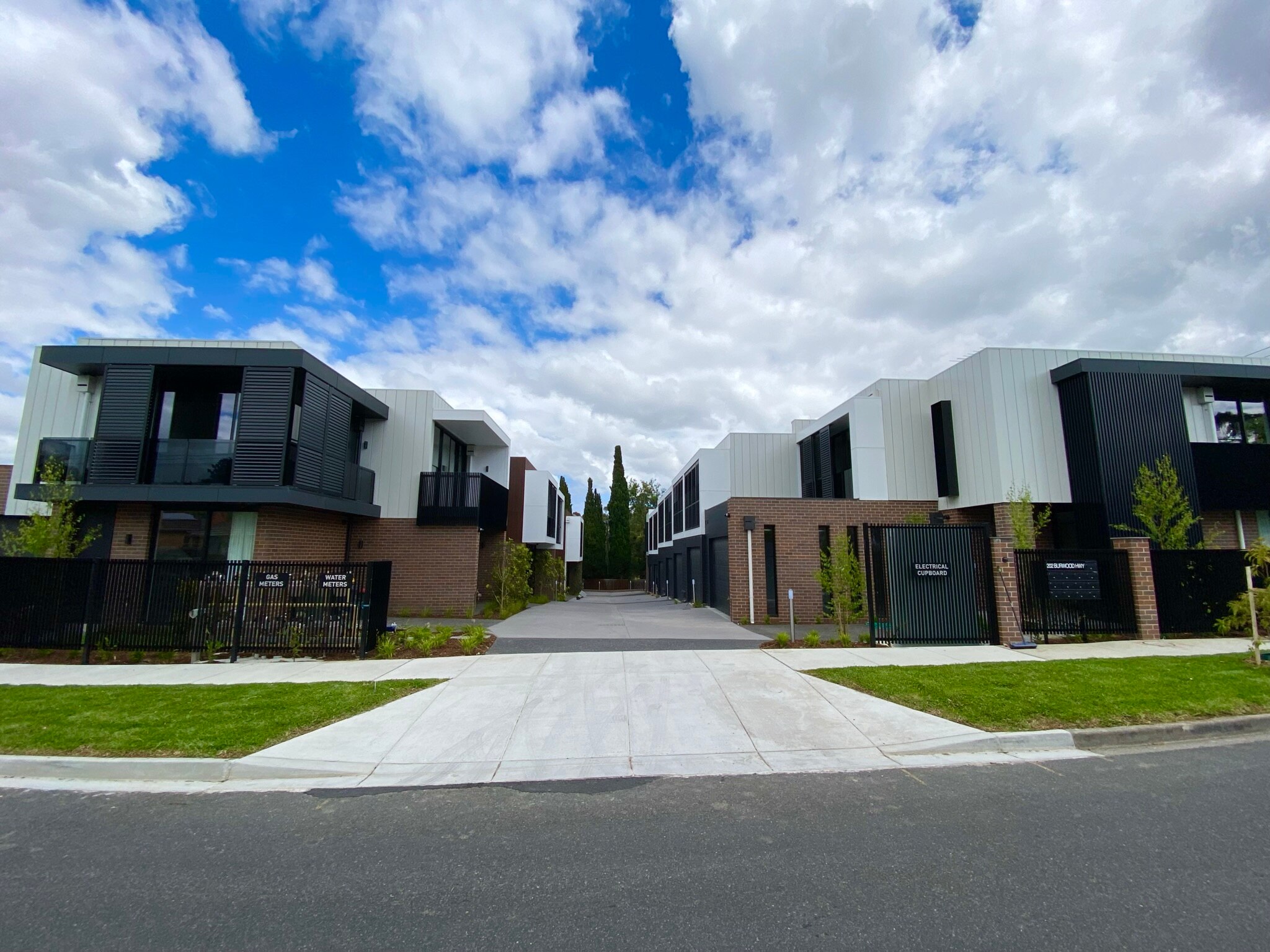 A group of townhouses in Burwood, Melbourne