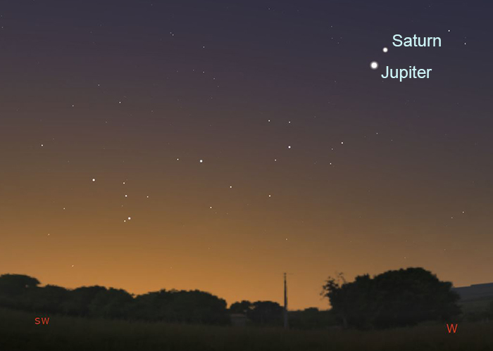 Jupiter and Saturn on December 1, 2020  at 8:30pm (AEDT)