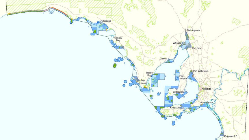 Marine park boundaries map.