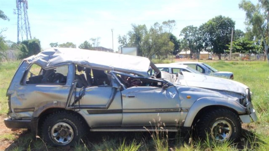 The four wheel drive that crashed near Fitzroy Crossing