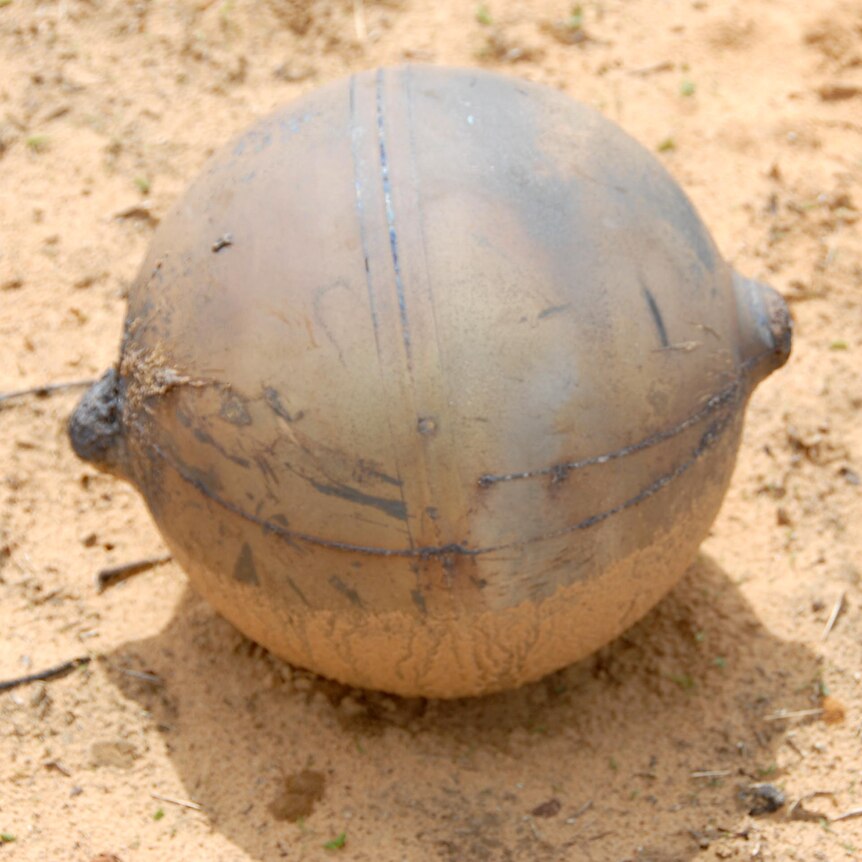 The space ball left a hole 33 centimetres deep when it hit the ground.