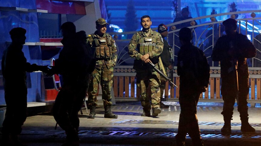 Afghan security forces arrive at the site of a suicide bomb attack in Kabul, Afghanistan November 20, 2018.