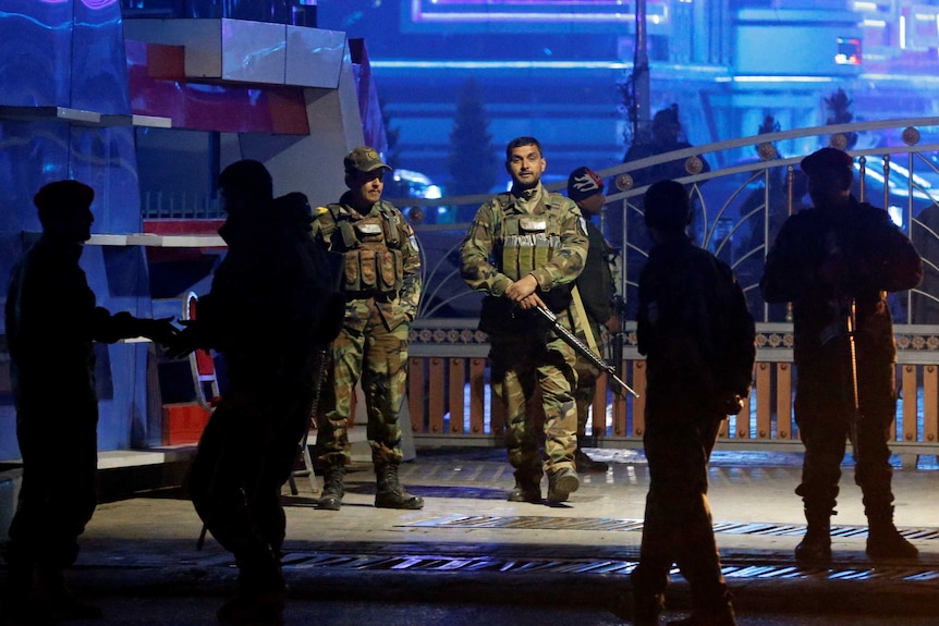 Afghan security forces arrive at the site of a suicide bomb attack in Kabul, Afghanistan November 20, 2018.