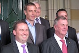 The Premier, David Bartlett, and the Greens leader, Nick McKim after the two were sworn in to the power sharing cabinet in April