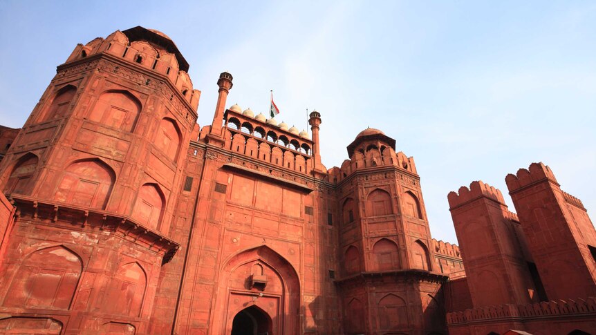 People Walking into Delhi's Red Fort