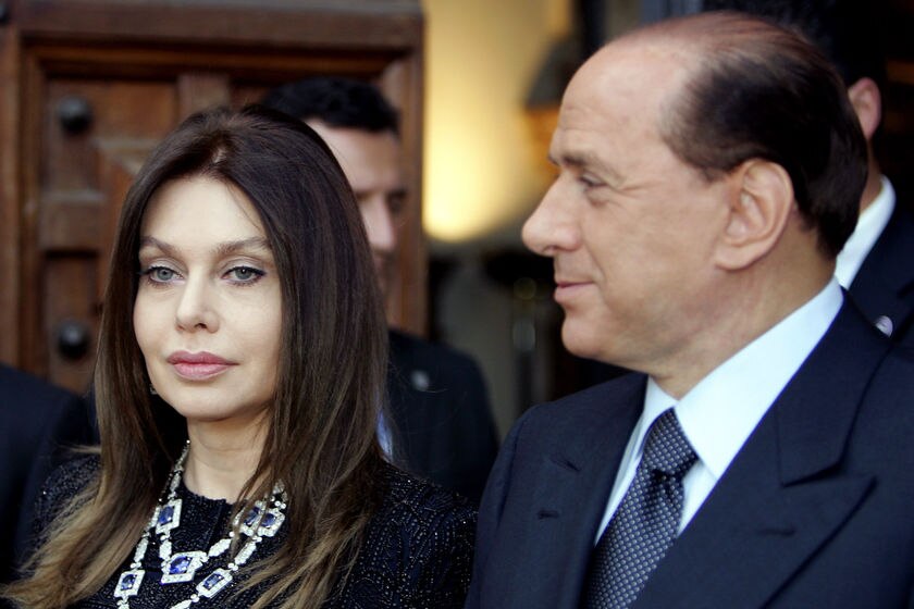 Mr Berlusconi and his wife Veronica.