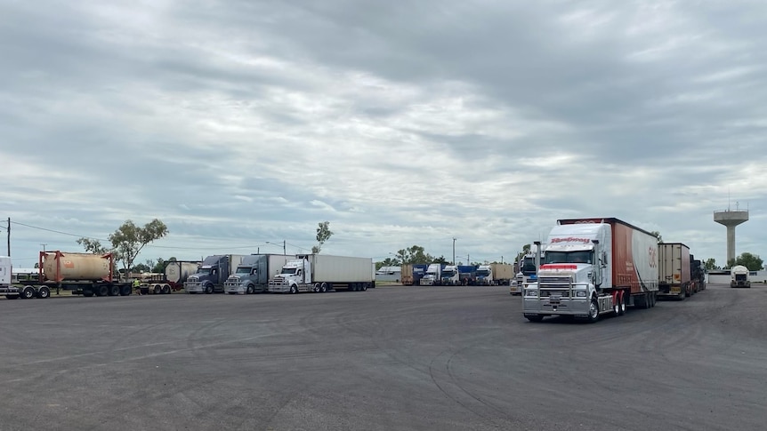 A car park full of trucks 