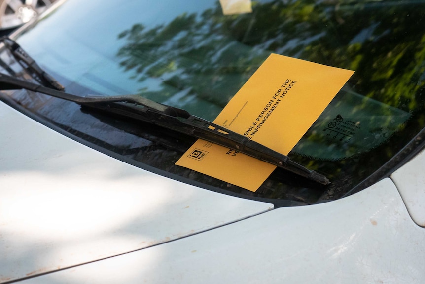 On-the-spot fine on a car in Braddon