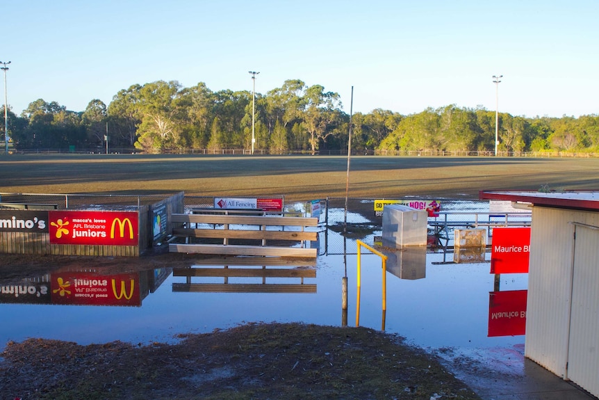 Floodwater surrounds clubhouse