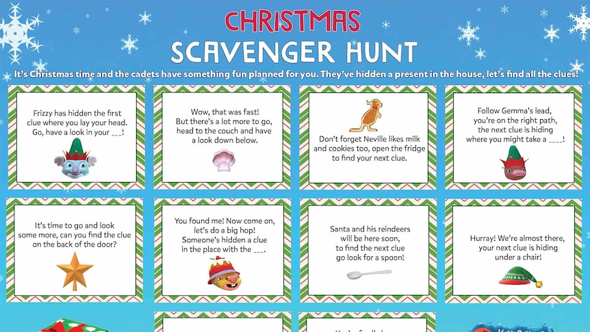 Christmas Scavenger Hunt activity sheet