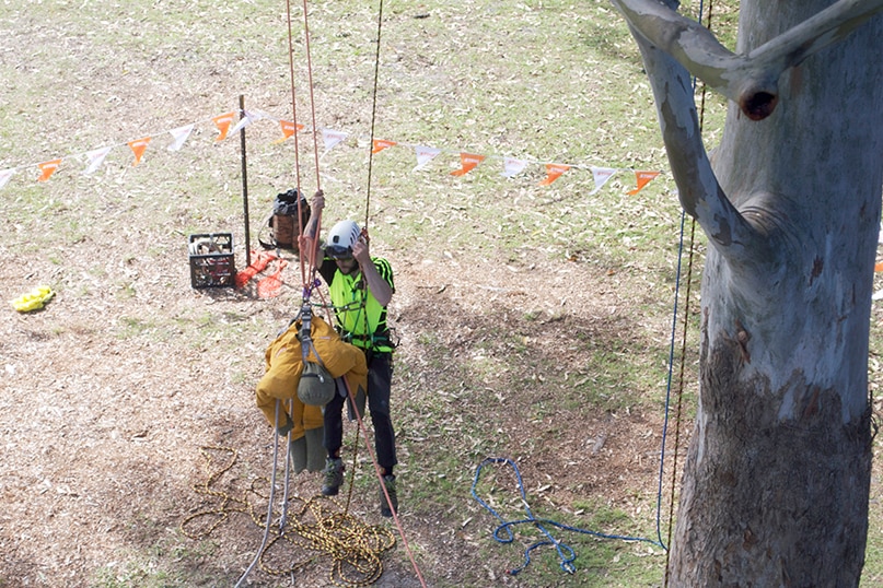 Marcus Nicholson performing a rescue