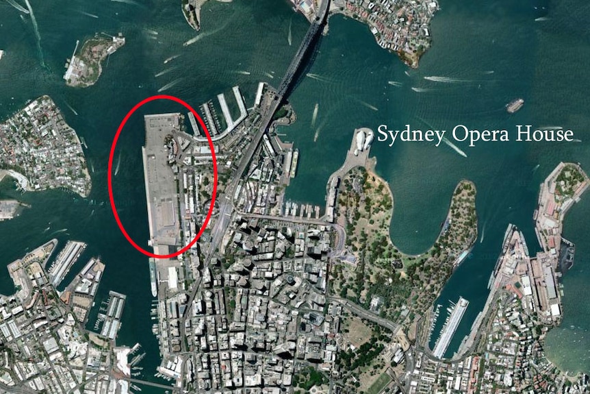 Google Map showing location of the Barangaroo site in Sydney of James Packer's casino-hotel proposal.