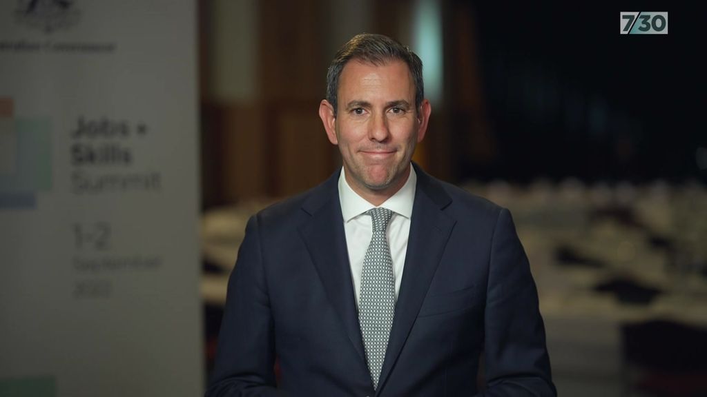 Treasurer Jim Chalmers speaks to 7.30 - ABC News