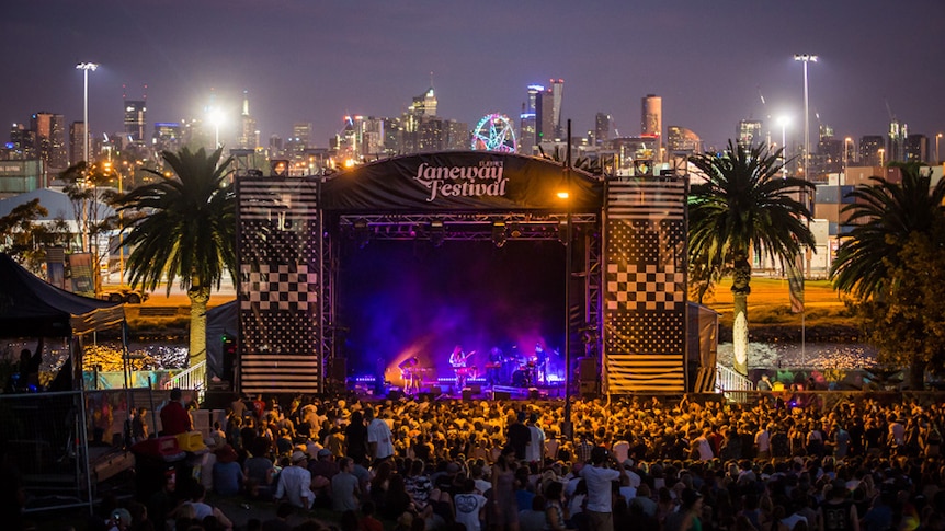 Laneway Festival's Mistletone Stage along the Maribyrnong River at the Melbourne leg of the event.