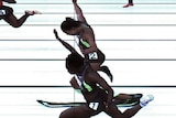 Allyson Felix and Jeneba Tarmoh (bottom) will have to race again for the last 100m spot in London.