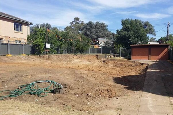 The bulldozed block at 34 Chisholm Street Ainslie.