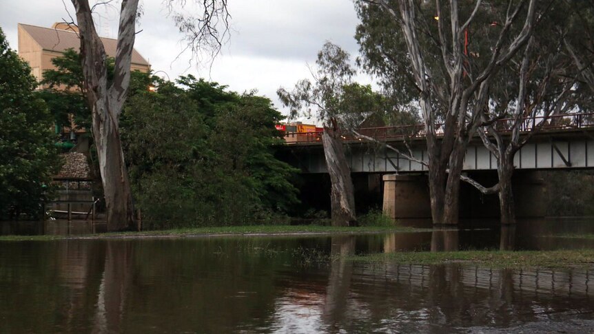Floodwaters at Wangaratta after several days of heavy rain.