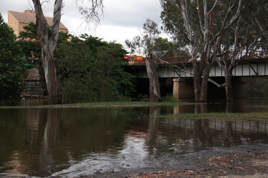 Floodwaters at Wangaratta after several days of heavy rain.