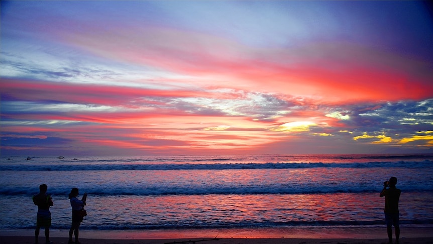 sunset photo of Kuta in Indonesia