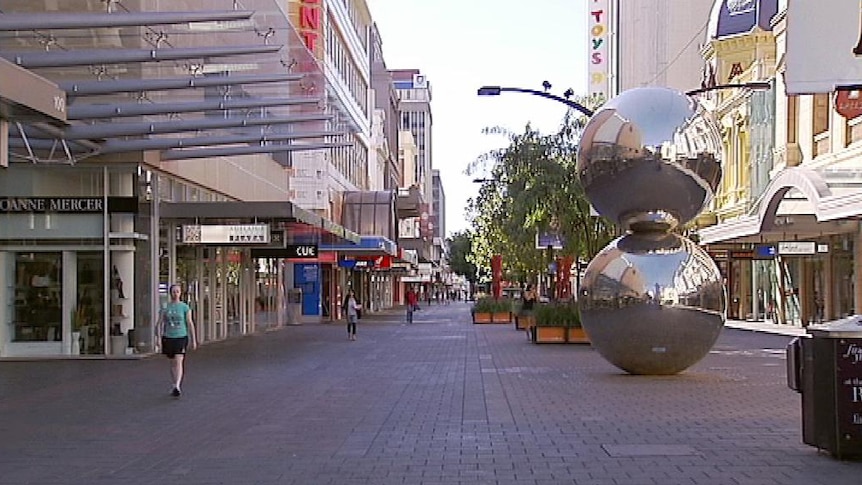 Rundle Mall when shops are closed