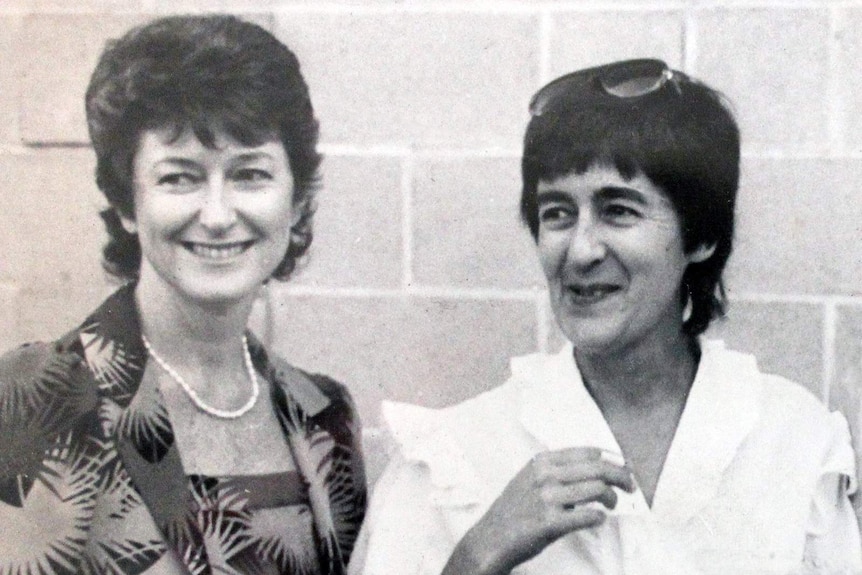 Susan Ryan, then federal Minister for Education, with Heather O'Connor