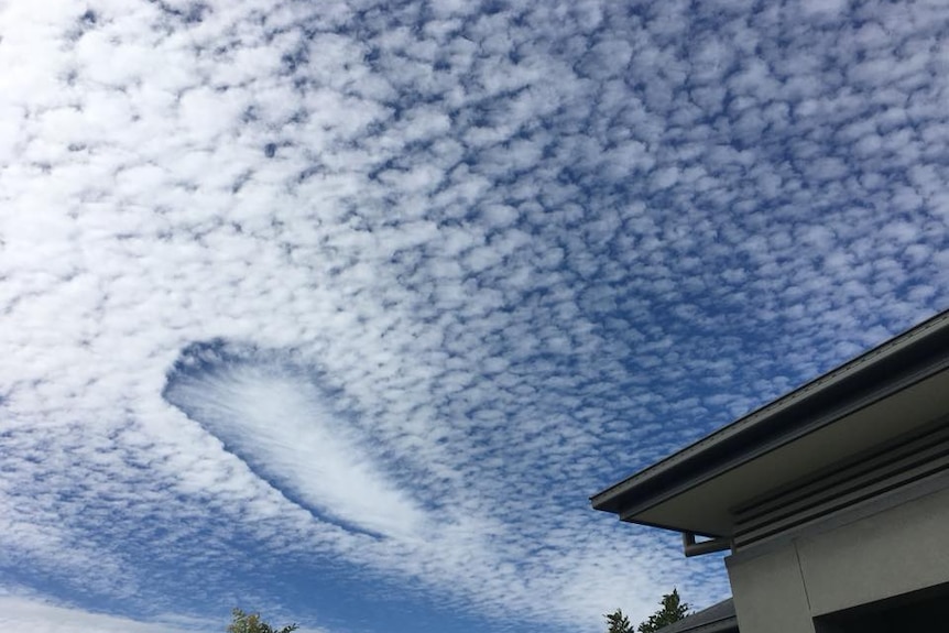 Unusually shaped clouds over Mango Hill on August 7, 2018.