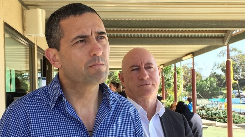Treasurer Tom Koutsantonis at the Whyalla relief centre.