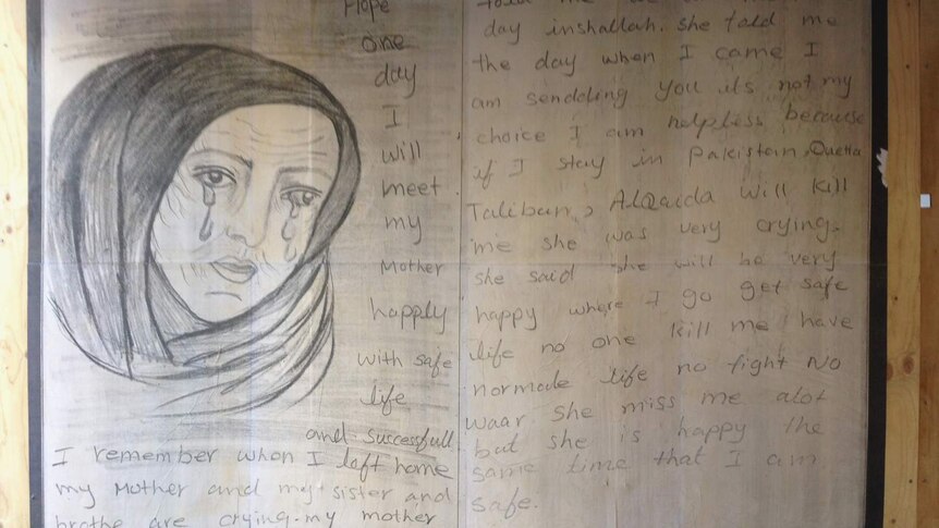 Ali Reza Mohammad drew his mother crying