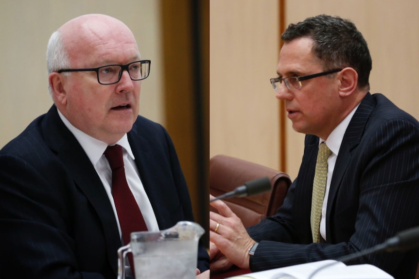 George Brandis and Justin Gleeson.