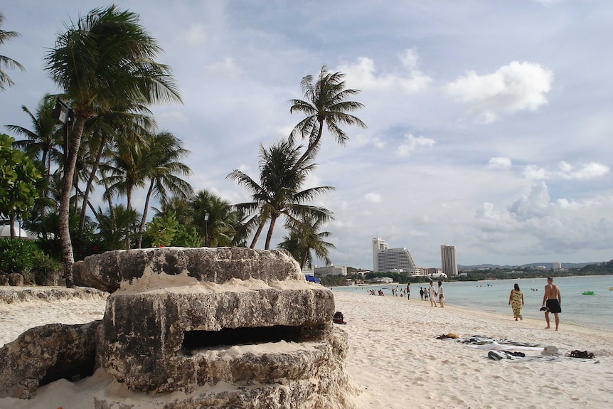 A World War 2 bunker on the beach at Guam