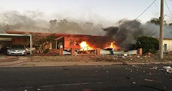 Three people including two children died when a caravan exploded