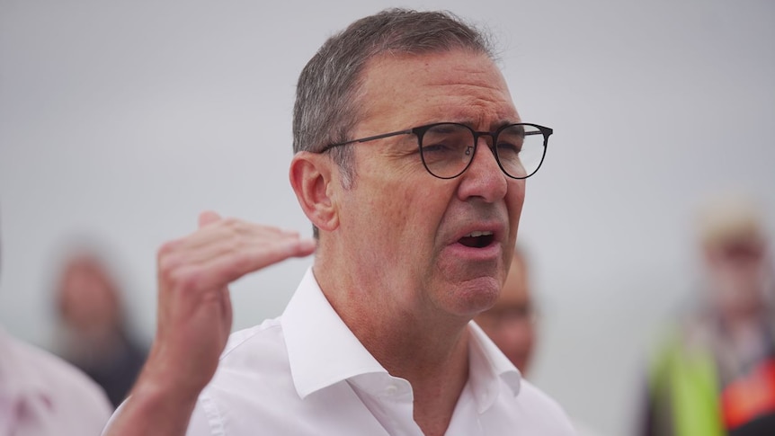 SA Premier Steven Marshall during a press conference at Victor Harbor.