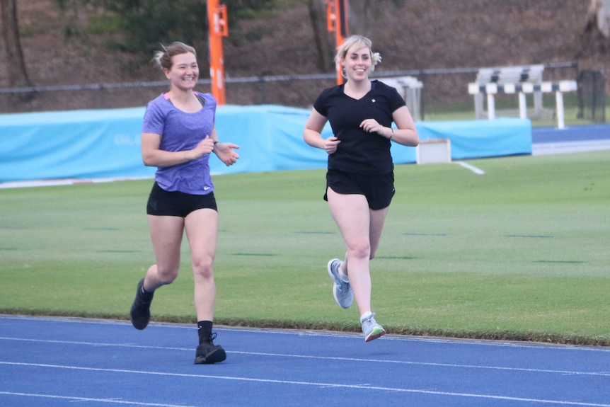 Lily Mitchell and her training partner Jamie Howell