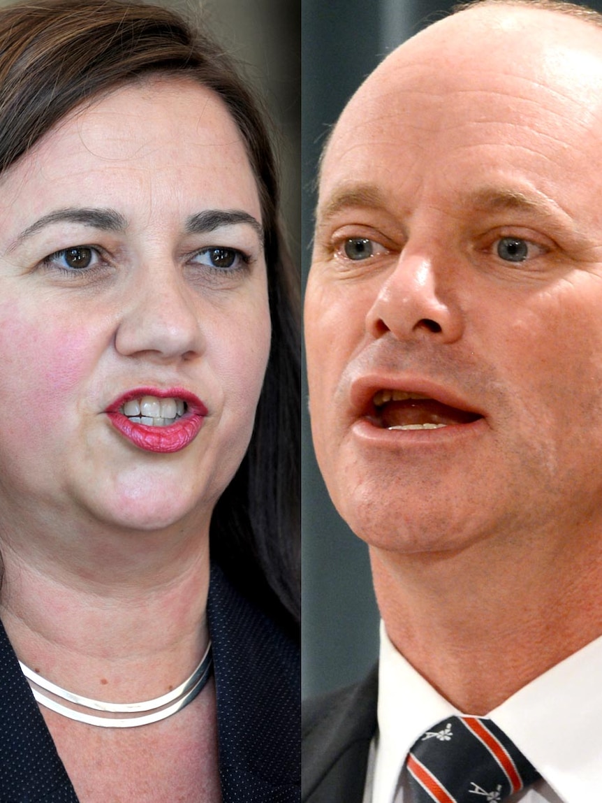 Labor Premier Annastacia Palaszczuk and former LNP premier Campbell Newman