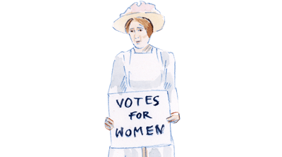 Illustration of a suffragette