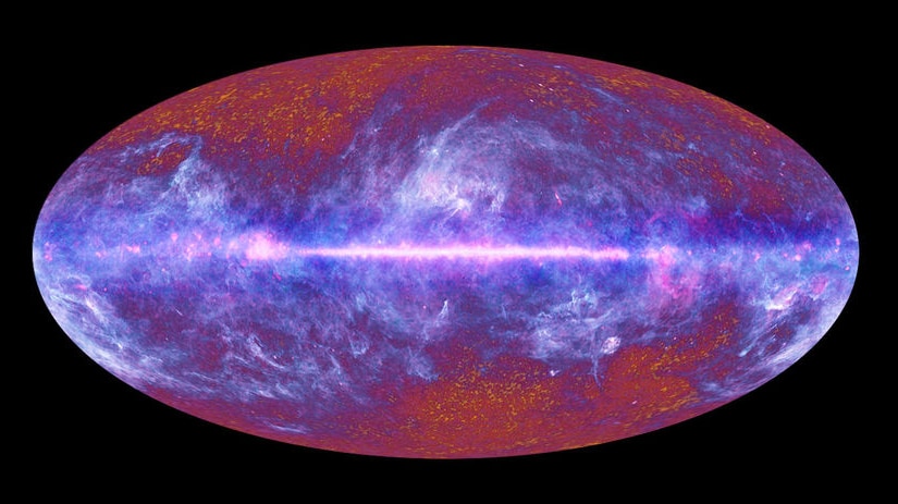 A multi-frequency image from the space telescope Planck