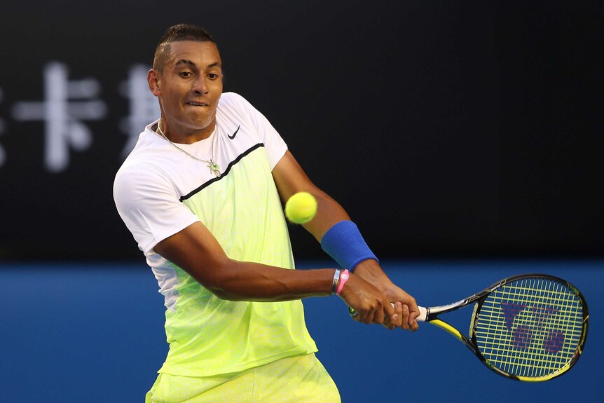 Nick Kyrgios against Andy Murray at the Australian Open