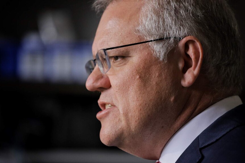 Prime Minister Scott Morrison speaking in Queensland.