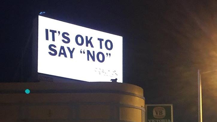 Billboard sign supporting the No vote in the same sex marriage postal survey