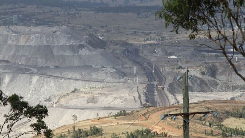 A wide shot of the Mount Arthur coal mine