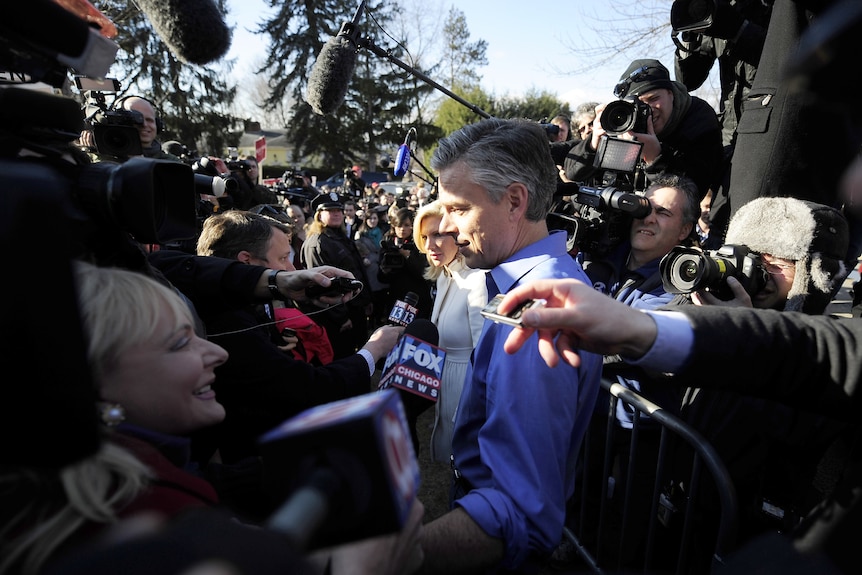 Republican presidential hopeful Jon Huntsman is riding a surge in the polls in New Hampshire