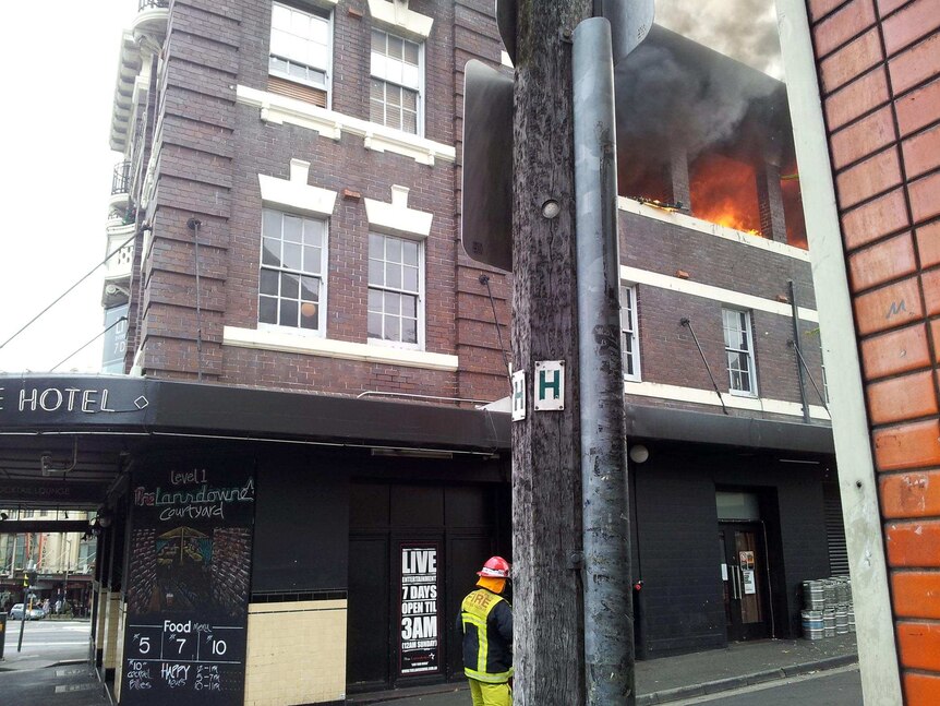 Fire at Lansdowne Hotel in Chippendale.