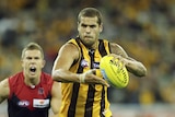 Lance Franklin was allegedly the subject of racial abuse from a supporter in the Aurora Stadium stands.