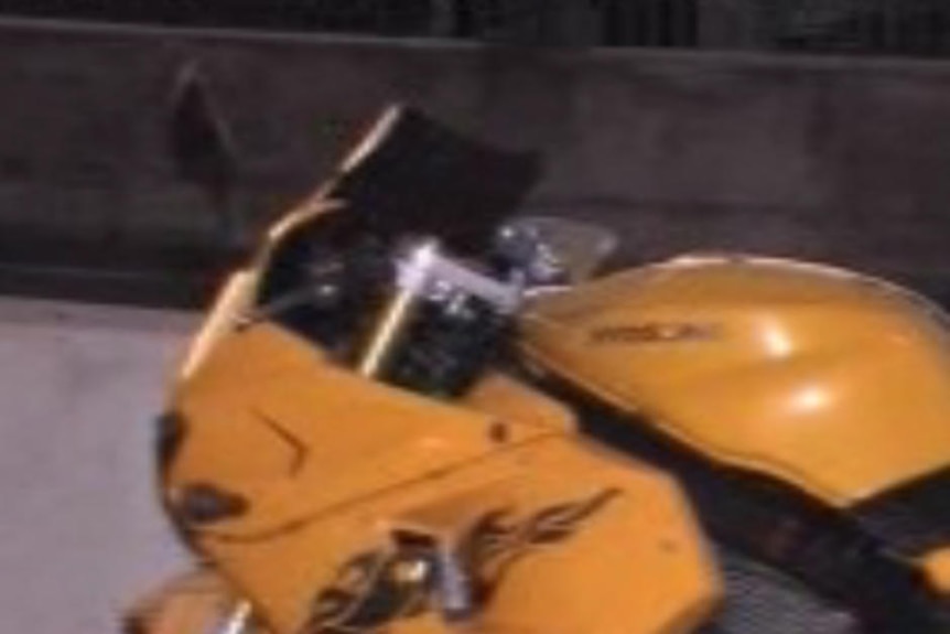 The motorcycle involved in the fatal crash.