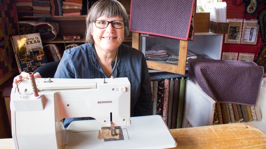 Deirdre Bond-Abel with her favourite sewing machine.
