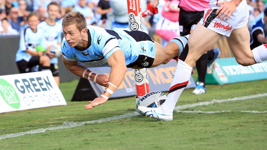 Stapleton flies over in Sharks' thrashing of Warriors