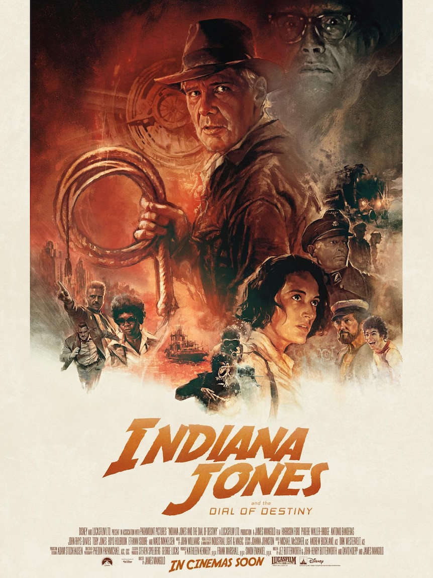 A poster for an action movie, with Indiana Jones at the top.